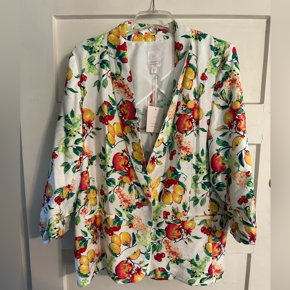 LC Lauren Conrad Colorful Floral Blazer